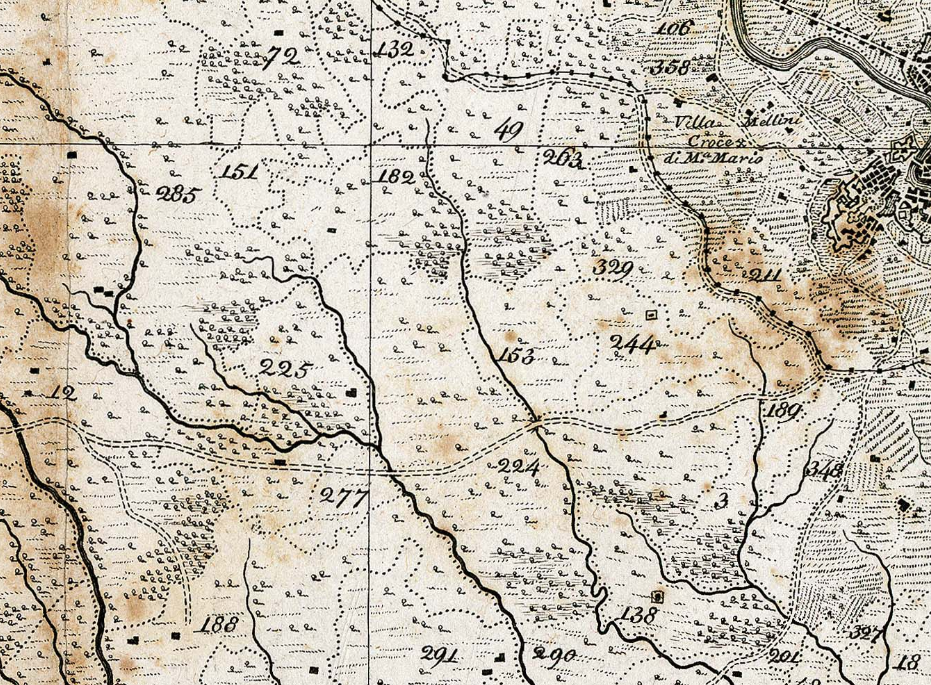 1803 circa - Andrea Alippi, Mappa delle tenute dell'Agro Romano