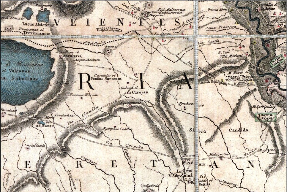 1811 - Frédéric-Charles-Louis Sickler D, Plan Topographique de la Campagne de Rome (via Cornelia)