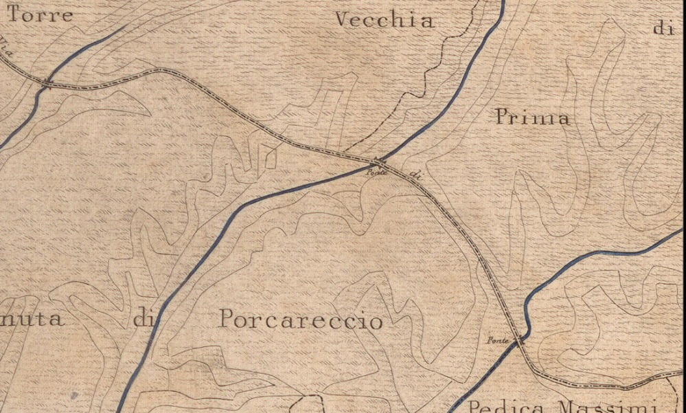 1870 - Filippo Troiani, Carta topografica di Roma e dintorni (ponti sulla Boccea)