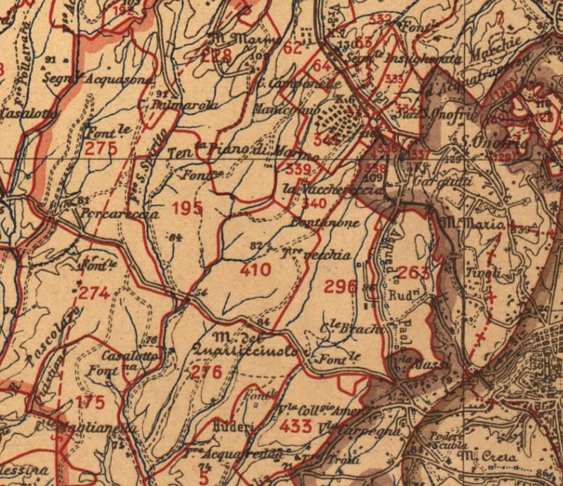 1914 - Pompeo Spinetti, Pianta topografica dell'Agro Romano